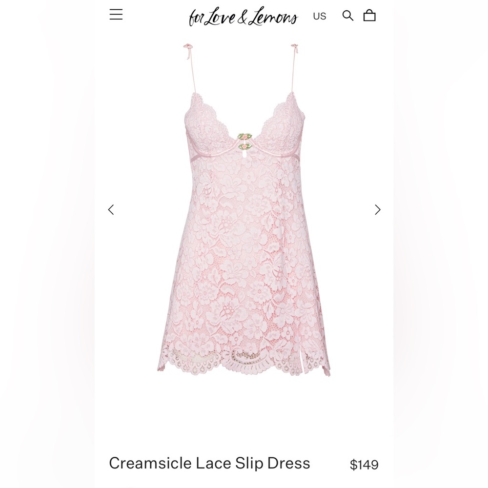 For love & lemons Creamsicle Lace Slip Dress